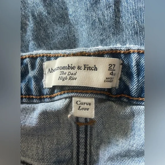 Abercrombie Fitch The Dad High Rise Curve Denim Blue Jeans Size 27 - Picture 4 of 8